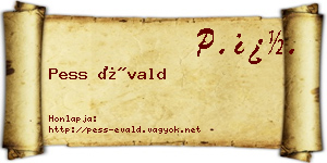 Pess Évald névjegykártya